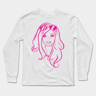 Pink B Face Long Sleeve T-Shirt